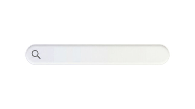 Minimalist Search Bar Icon with Magnifying Glass Symbol for Web Design and Information Discovery isolated on transparent background