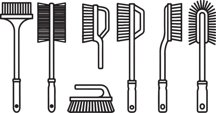 Various types of screws used in construction and woodworking Vector