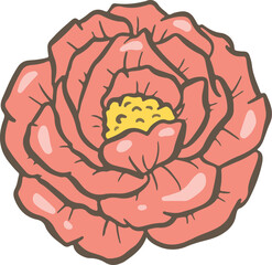 Obraz premium Simple floral flower heads pretty wildflower outline clipart vector illustration