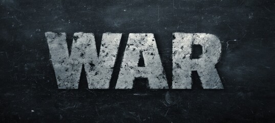 Obraz premium War text on grunge dark background. Generative AI technology. 