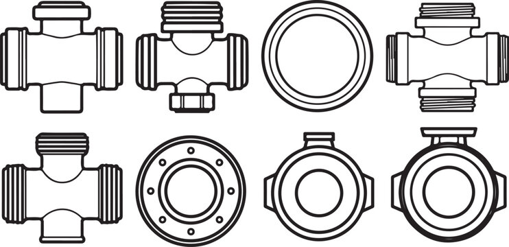 Illustration of various types of springs and spring mechanisms Vector