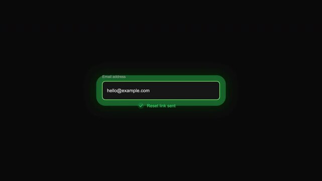 Email address reset link prompt. Suitable for websites, tech blogs, cybersecurity articles, presentations, and software tutorials.