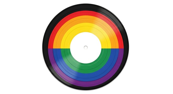 Rainbow Vinyl Record - Celebrating Music and Pride with Color.