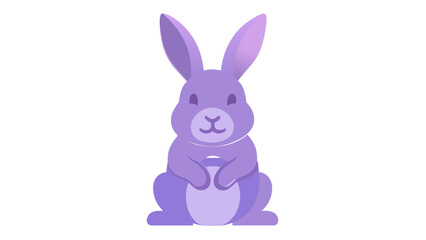 Obraz premium Cute Purple Rabbit Vector Icon Illustration, Minimalist Flat Design Bunny Character for Kids, Scalable AI-Generated Animal Graphic for Web and Print, Sweet Easter Bunny Mascot Isolated on White