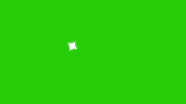 Twinkling star motion graphics with green screen. Shimmering, Glowing magic flash, glitter explosion effect, doodles style stars blinking, glitter on transparent green screen background, night sky