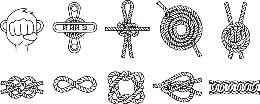 A collection of twelve unique and detailed wire sculptures of animals and objects Vector