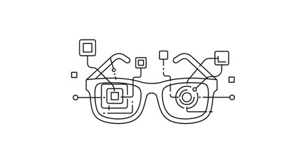 Fototapeta premium Augmented reality smart glasses technology concept.