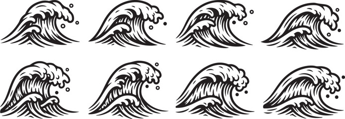 A collection of eight zebra head sketches showcasing unique stripe patterns Vector © Runa