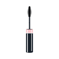 Obraz premium Mascara wand and tube for eyelash makeup application minimalist flat vector illustration