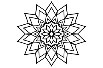 Obraz premium mandala art design silhouette line art vector illustration with a white background