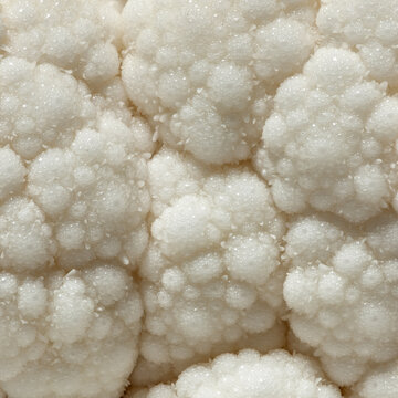 Cauliflower Macro Close-Up - White Florets Texture