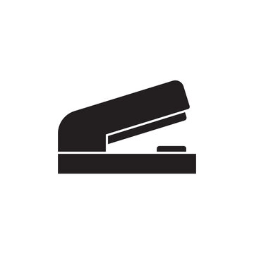 Solid glyph icon of a standard office stapler stationery tool