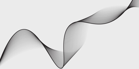 Fototapeta premium Abstract vector background with black wavy lines. EPS10