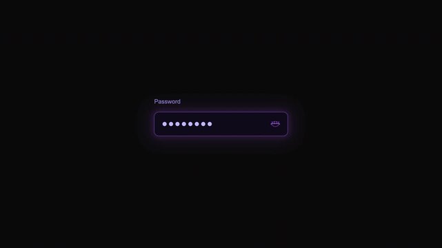 Password entry field with a dark interface theme. Great for cybersecurity concept designs, web development projects, and technologyrelated presentations.