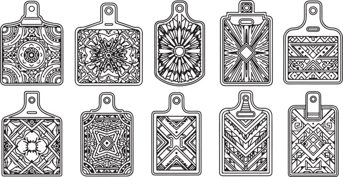 Ancient egyptian stone vessels with intricate carved hieroglyphs and decorations Vector