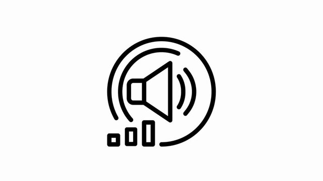 minimalist sound wave logo animation with speaker and wifi signal motion graphics footage