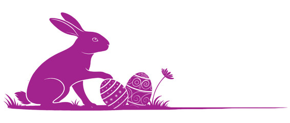 Obraz premium Vector illustration of three Easter eggs with bunny for easter day 