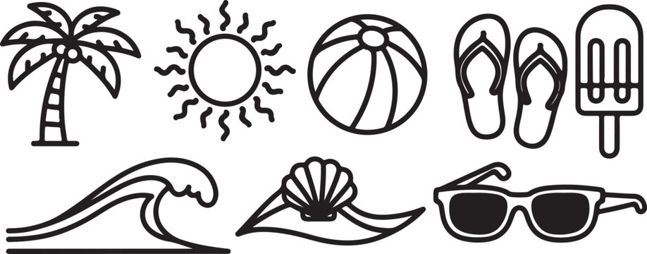 Hand-drawn sketches of various objects including flowers, a skull, and tools Vector