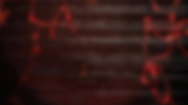 Animation of gold confetti falling over champagne glass on red background