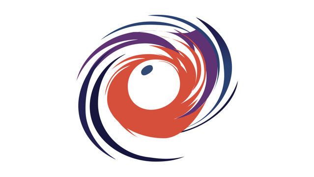 Abstract vector illustration of a swirling comet or galaxy icon with orange and dark blue spiral trails, perfect for space science, astronomy, and cosmic technology concepts. AI-generated icon.