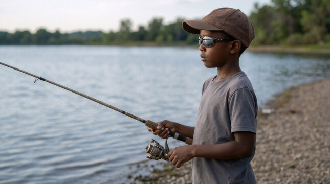 black boy with a fishing pole Ebros Colorful Vintage Americana History African American Sleeping by Creek Statue 7" Wide Ebony Boy Rod and Fishes in Water Bucket Home Fishing African American Images