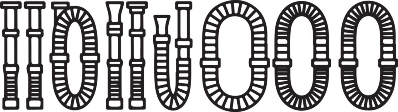 Black and white illustration of different types of locks and keys Vector