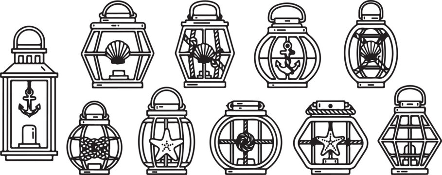 Classic drawing of 12 decorative coat of arms with intricate designs Vector