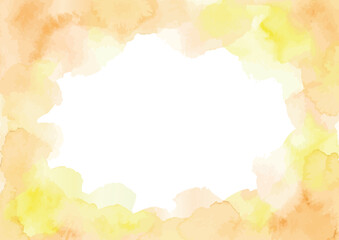 Obraz premium Watercolor-style elegant floral border frame, soft pastel splash background ／ 水彩フレーム