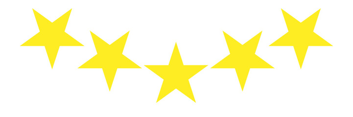 Obraz premium five star customer product review icon. Yellow 5 star rating feedback.