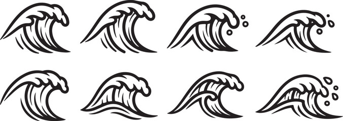 Line art zebras grazing with varying mane styles Vector © Runa