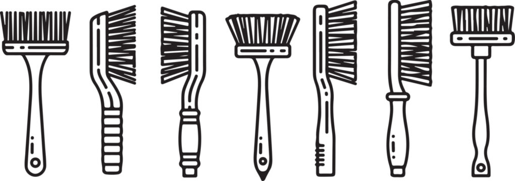 Various types of screws and bolts with different head and thread designs Vector