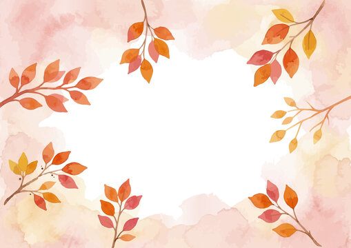 Watercolor-style vibrant autumn maple leaves illustration, red and gold momiji ／ 水彩紅葉