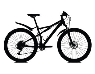 Obraz premium Mountain Bike Silhouette on White bicycle cycling