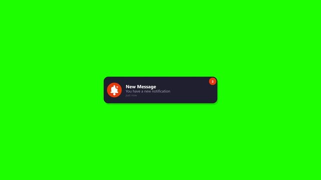 A notification message appears on a green background screen