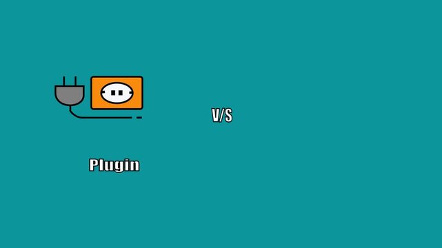 Plugin vs API Concept on Teal Background &ndash; Software Integration and Extension Comparison