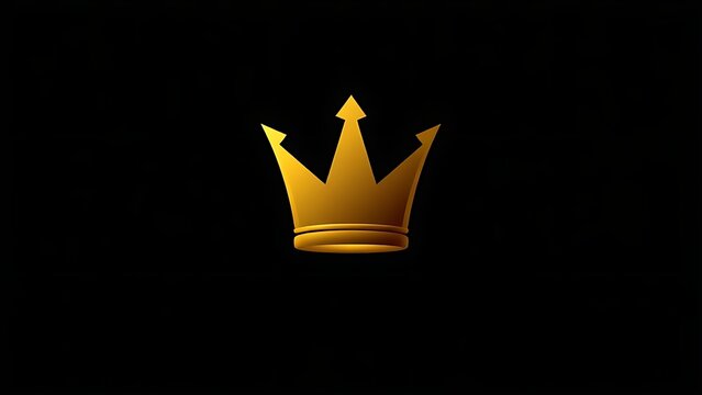 couter. Massive golden crown icon centered on a pure black background. event programs, museum guides, designed for cultural heritage projects and event programs, elevates cultural identity.