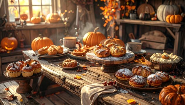 Rustikale Halloween Tafel &ndash; gem&uuml;tlich & warm