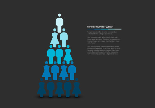 Company Hierarchy Concept Pyramid with People Icons