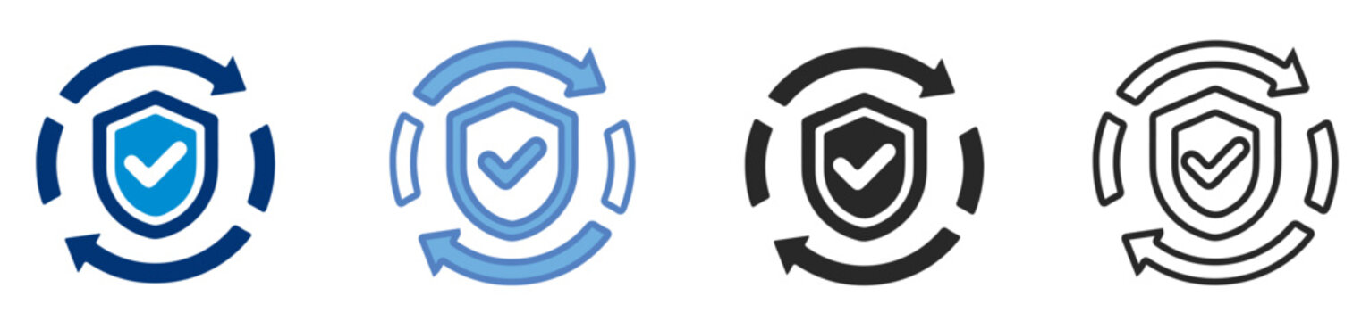 Enhanced Safety icon set multiple style vector collection
