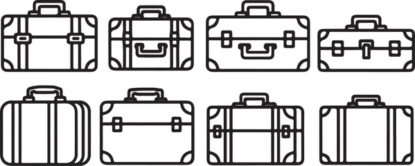 Illustration of various truck designs in a simple black and white style Vector © mahafuza