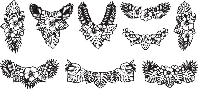 Intricate designs of traditional lace patterns on fabric Vector