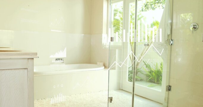 Showing built-in white alcove bathtub reflecting natural light in home bathroom, with planter
