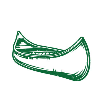 Green canoe boat white background single scull 1