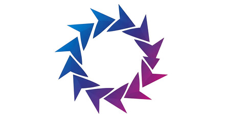 Obraz premium A circular logo with colorful arrows pointing in a unified direction
