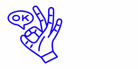 Fototapeta premium Hand gesture displaying the ok sign with a speech bubble