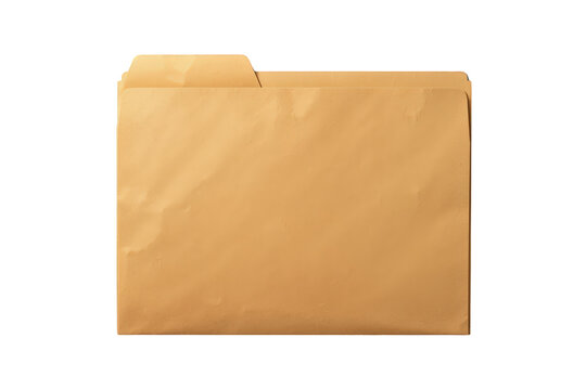 Manila file folder, vintage document organization tool for business and office, storing important paper information on transparent background