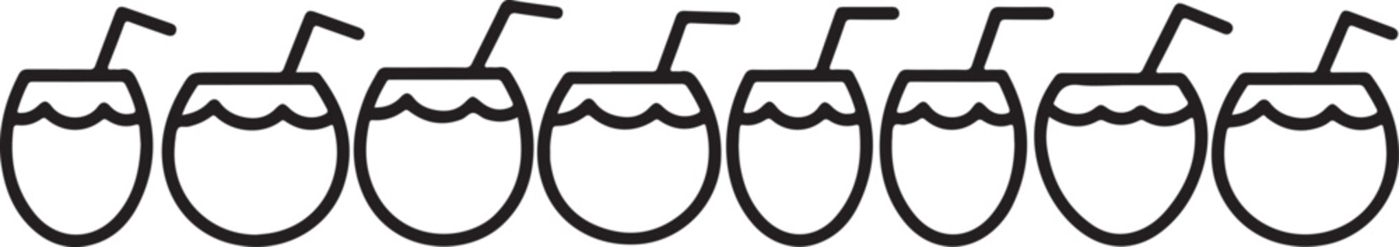 Handwritten cursive script of the number five repeated in a row Vector