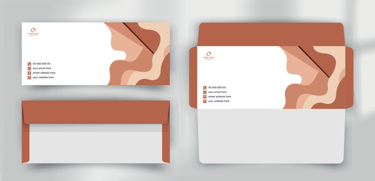 Minimalist Terracotta and Sand Libro Wave Business Envelope
