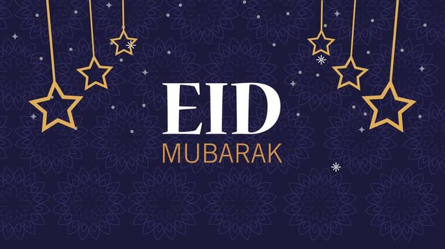 eid, new year card with stars