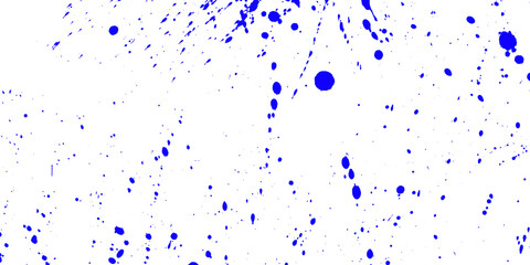 Fototapeta premium Blue paint splatters on a transparent background with various sized droplets